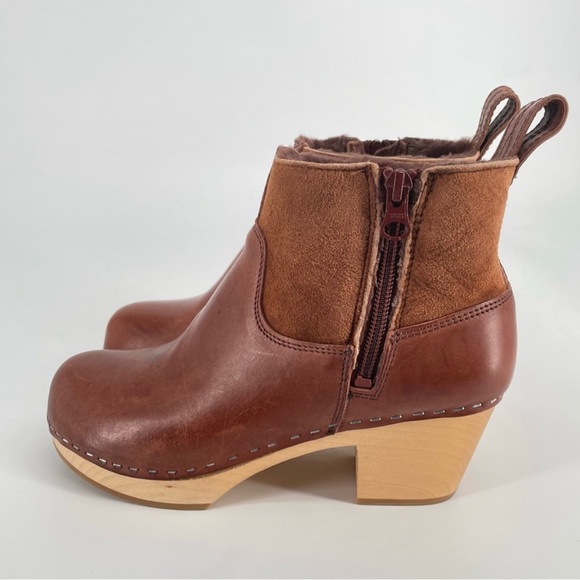 Swedish Hasbeens Shearling Lined Emy Zip It Clog Boot - Picture 10 of 11